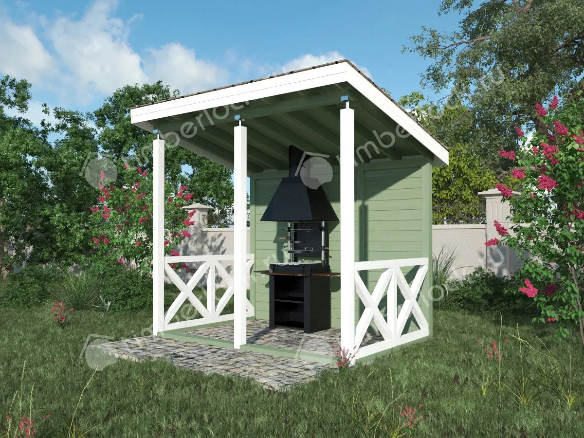 Беседка с мангалом-навес БН-23