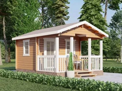 Садовый домик с верандой  5х3,5 (С-535)