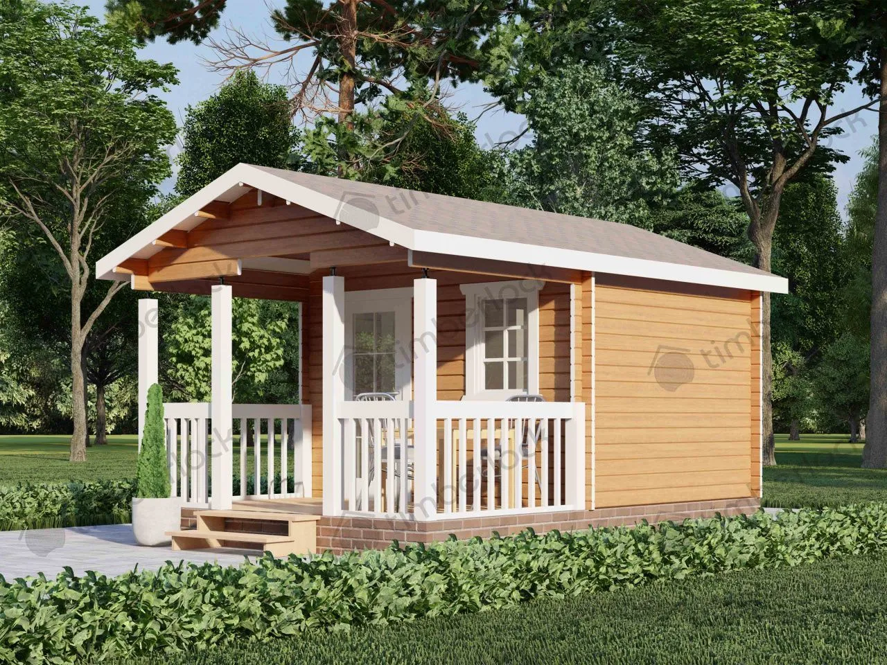 Садовый домик с верандой  5х3,5 (С-535)
