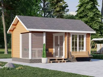 Садовый домик с террасой С-5535