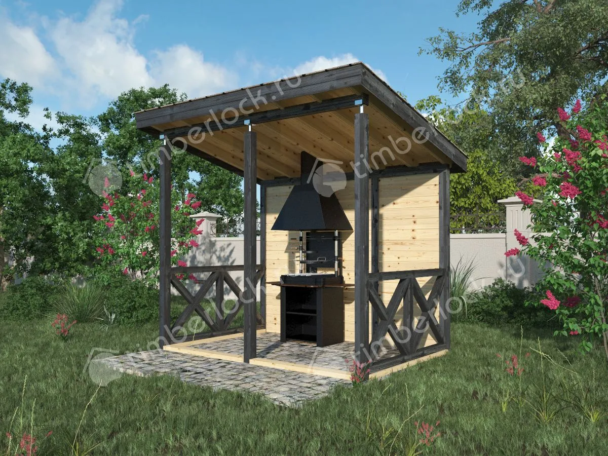 Беседка с мангалом-навес БН-23