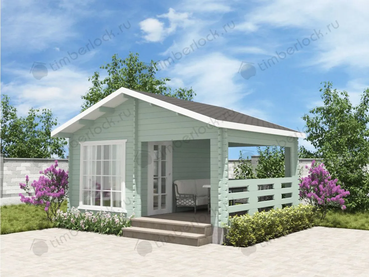 Садовый домик с верандой  С-54-1