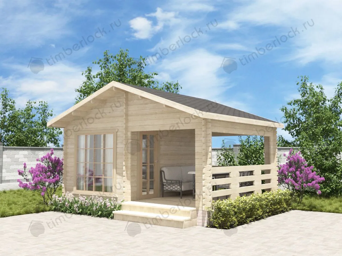 Садовый домик с верандой  С-54-1