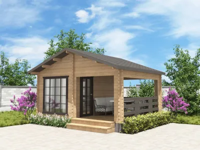 Садовый домик с верандой  С-54-1