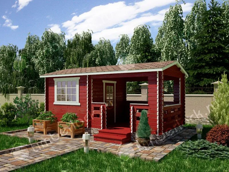 Садовый домик с верандой С-325-2
