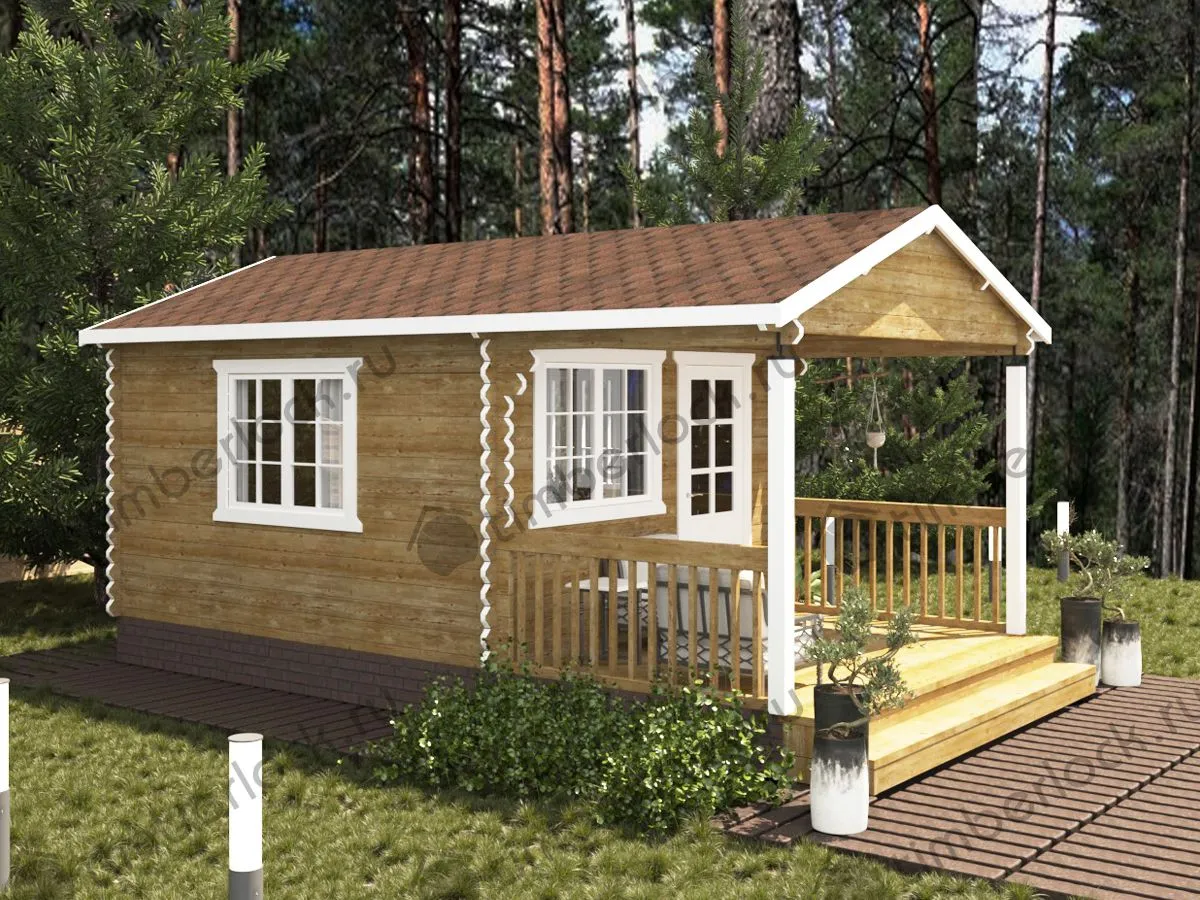 Садовый домик с верандой С-354-2