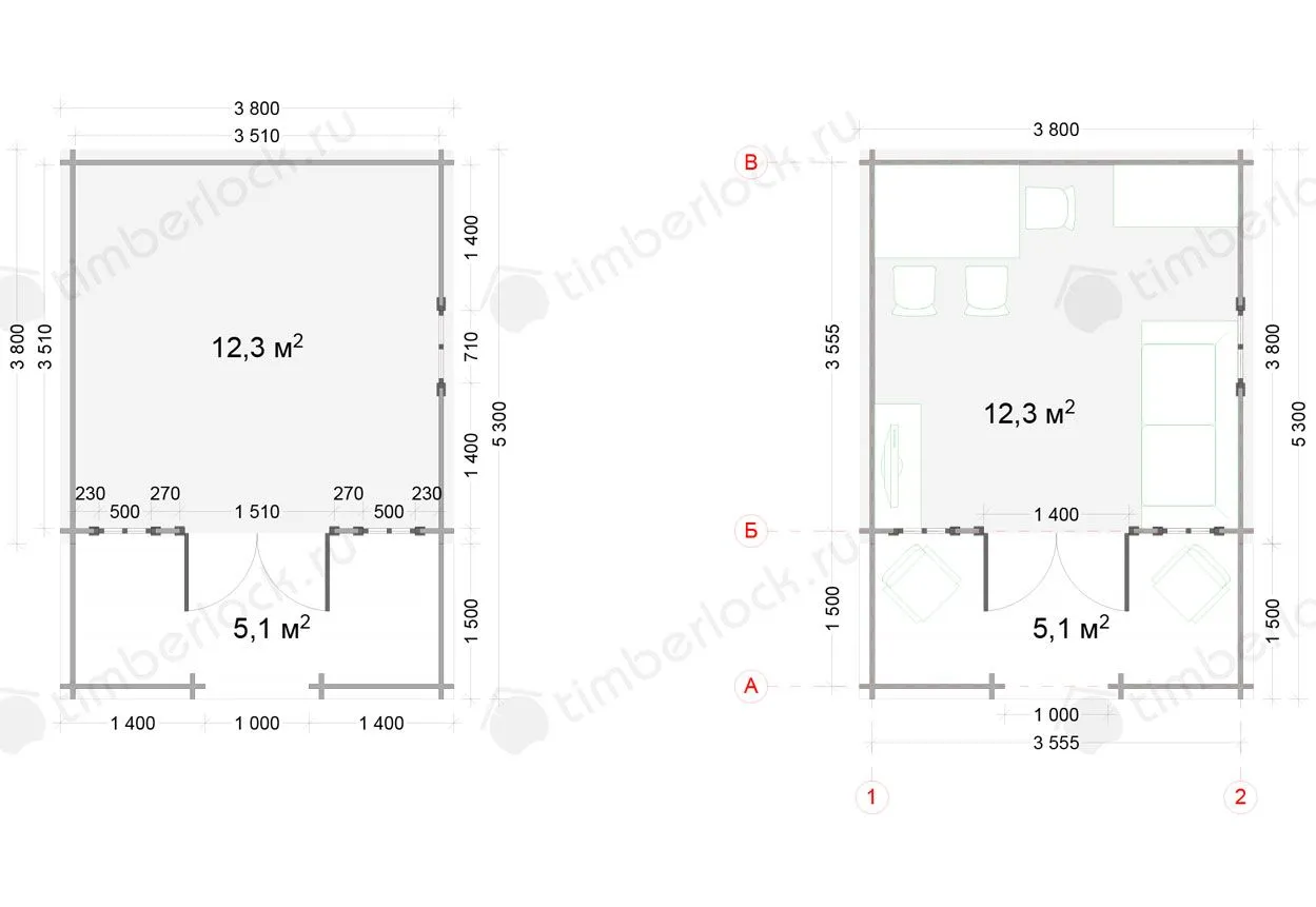 Садовый домик с верандой С-3838-3