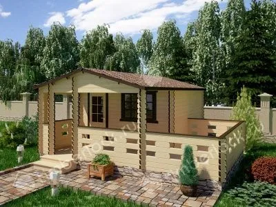 Дачный дом с верандой Д-44-1