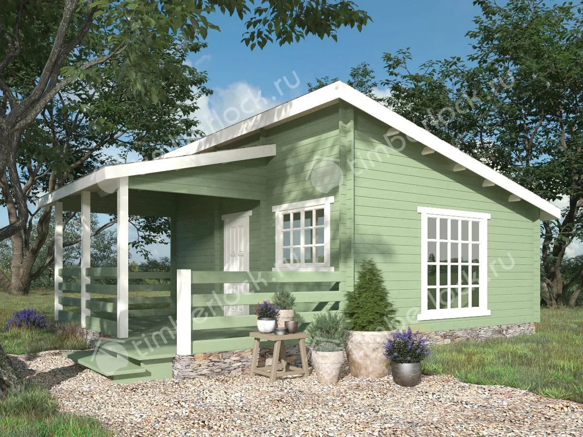 Дачный дом с верандой Д-756