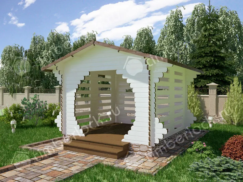 Беседка деревянная О-33