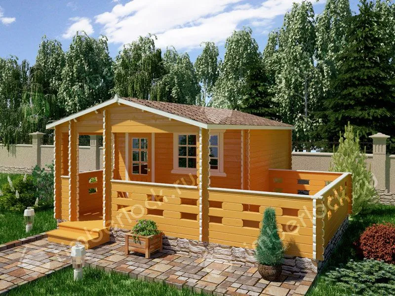 Дачный дом с верандой Д-44-1