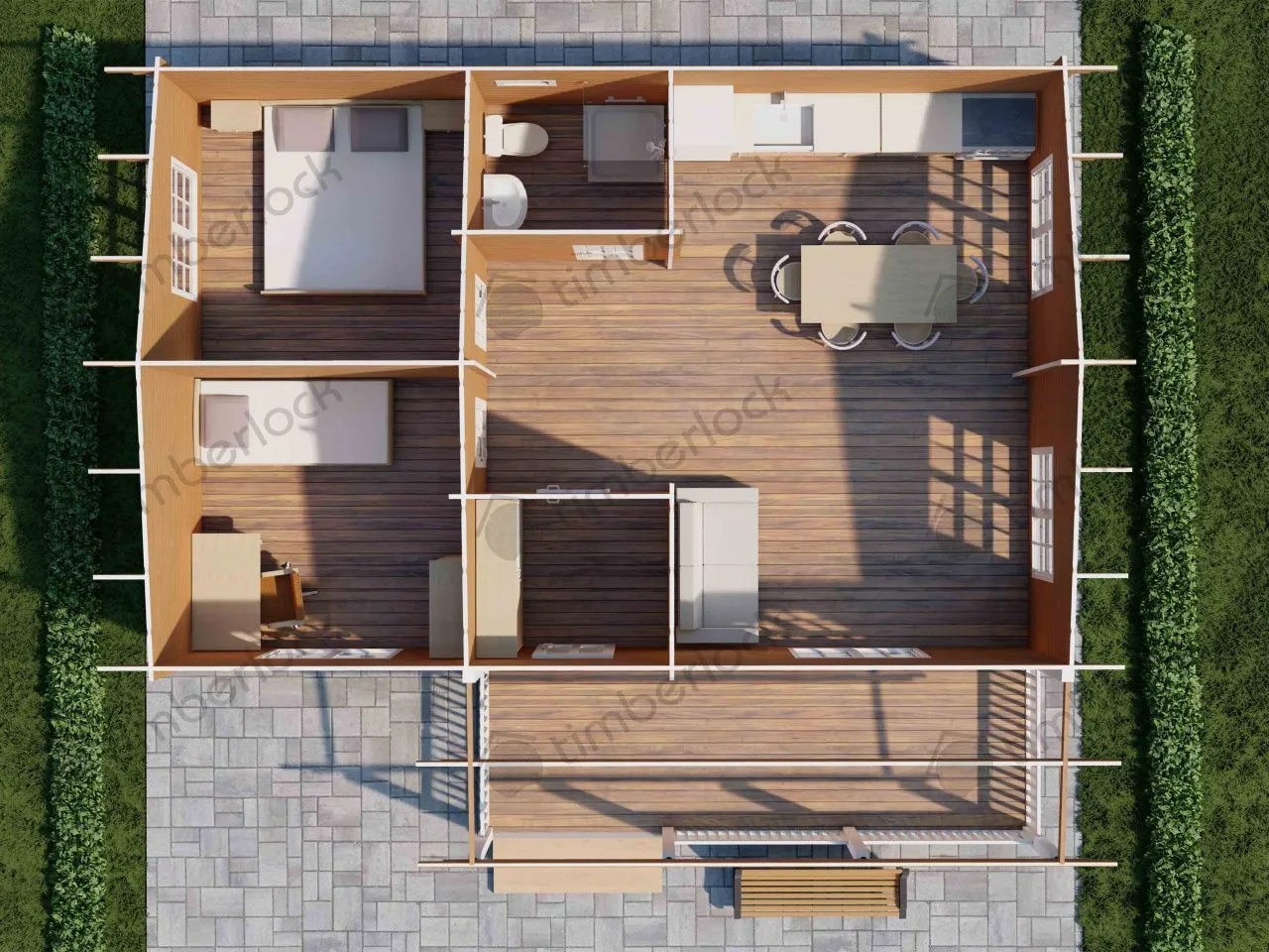 Дачный домик  9х6 с верандой Д-96